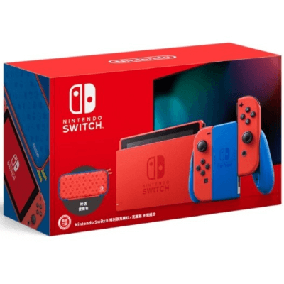 任天堂 Nintendo Switch 電池持續時間加長版遊戲主機 瑪利歐亮麗紅X亮麗藍 主機組合 HAD-S-RAAAF-HKG 香港行貨